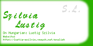 szilvia lustig business card